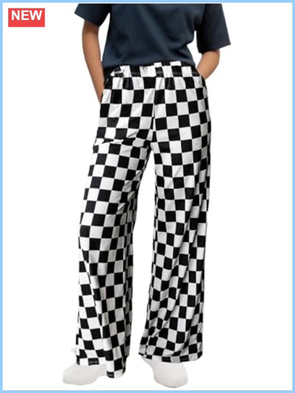 Wide Leg Checkered Y2K Trousers